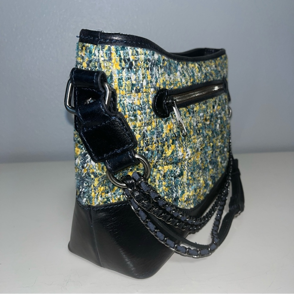 Patricia Nash Black and Yellow Tweed Shoulder Bag - Picture 3 of 16